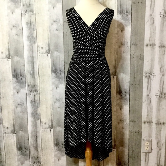 Enfocus Studio Dresses & Skirts - Enfocus Studio Black Polka Dot Hi-Lo Dress NWOT 4